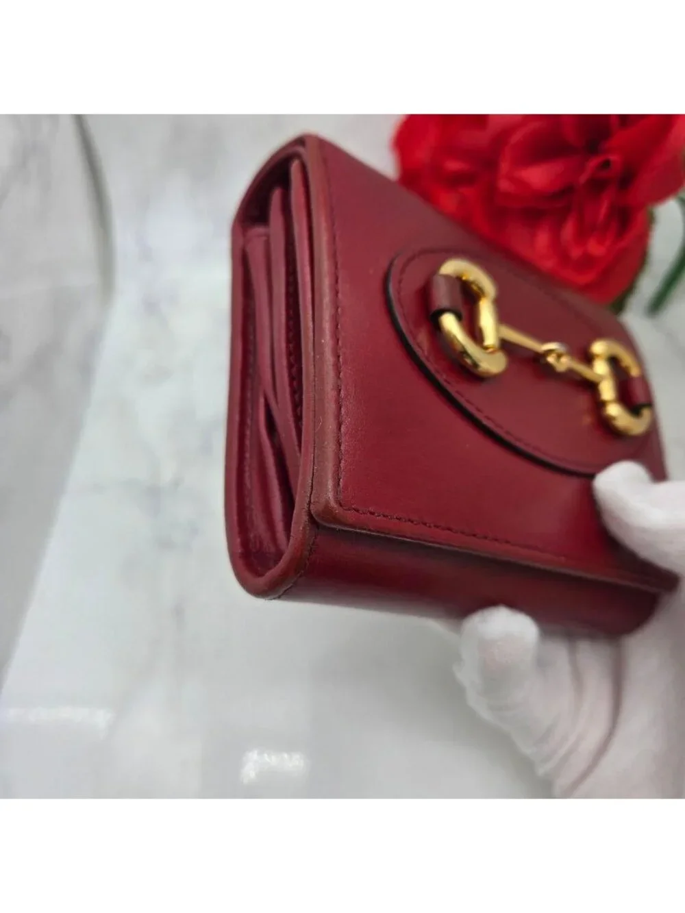 Gucci Fold Wallet Horsebit Red